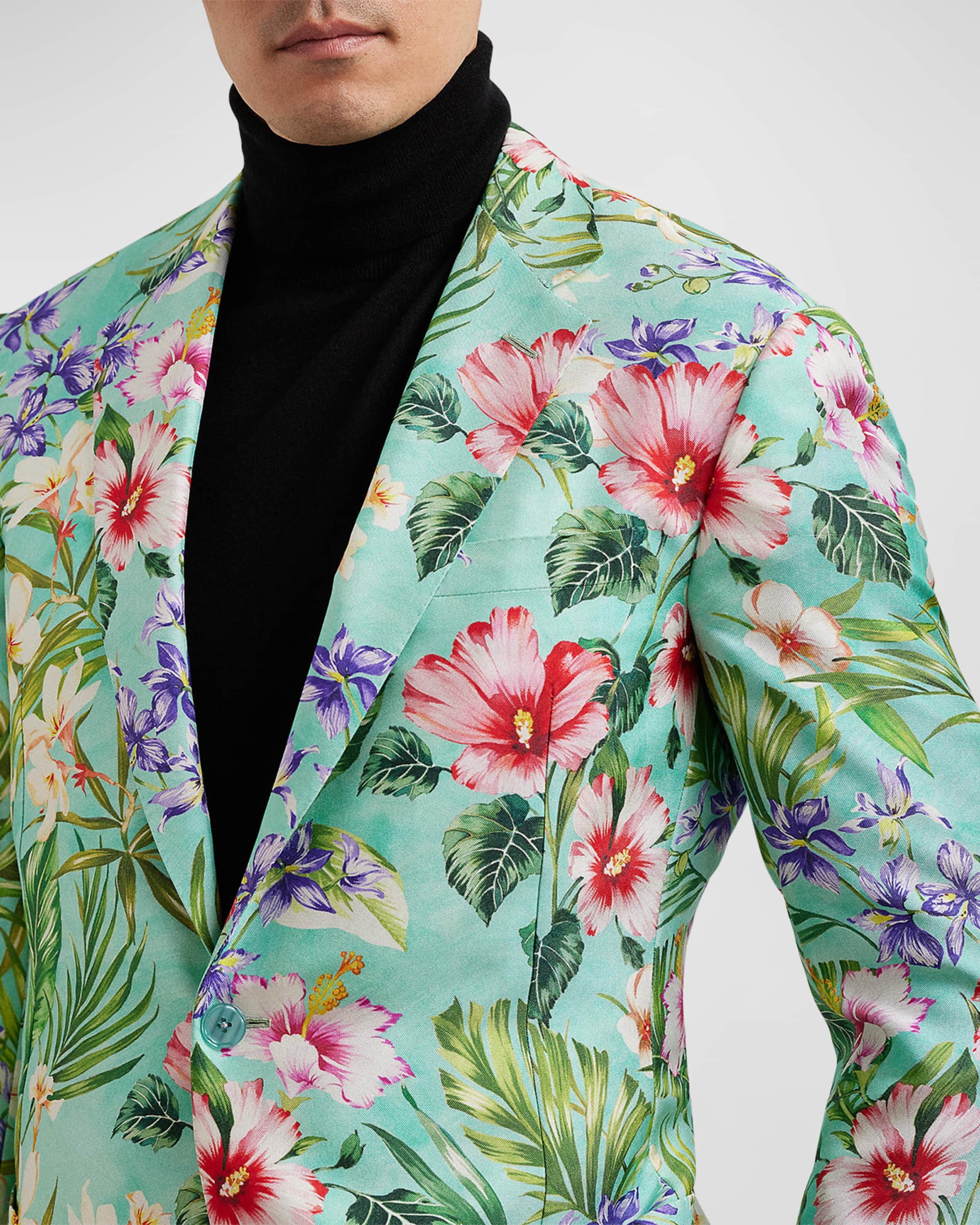 Men's Kent Hand-Tailored Floral Silk Sport Coat - 5