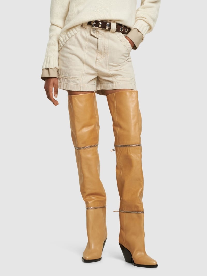 Isabel Marant 95mm Lelodie leather over the knee boots luisaviaroma REVERSIBLE