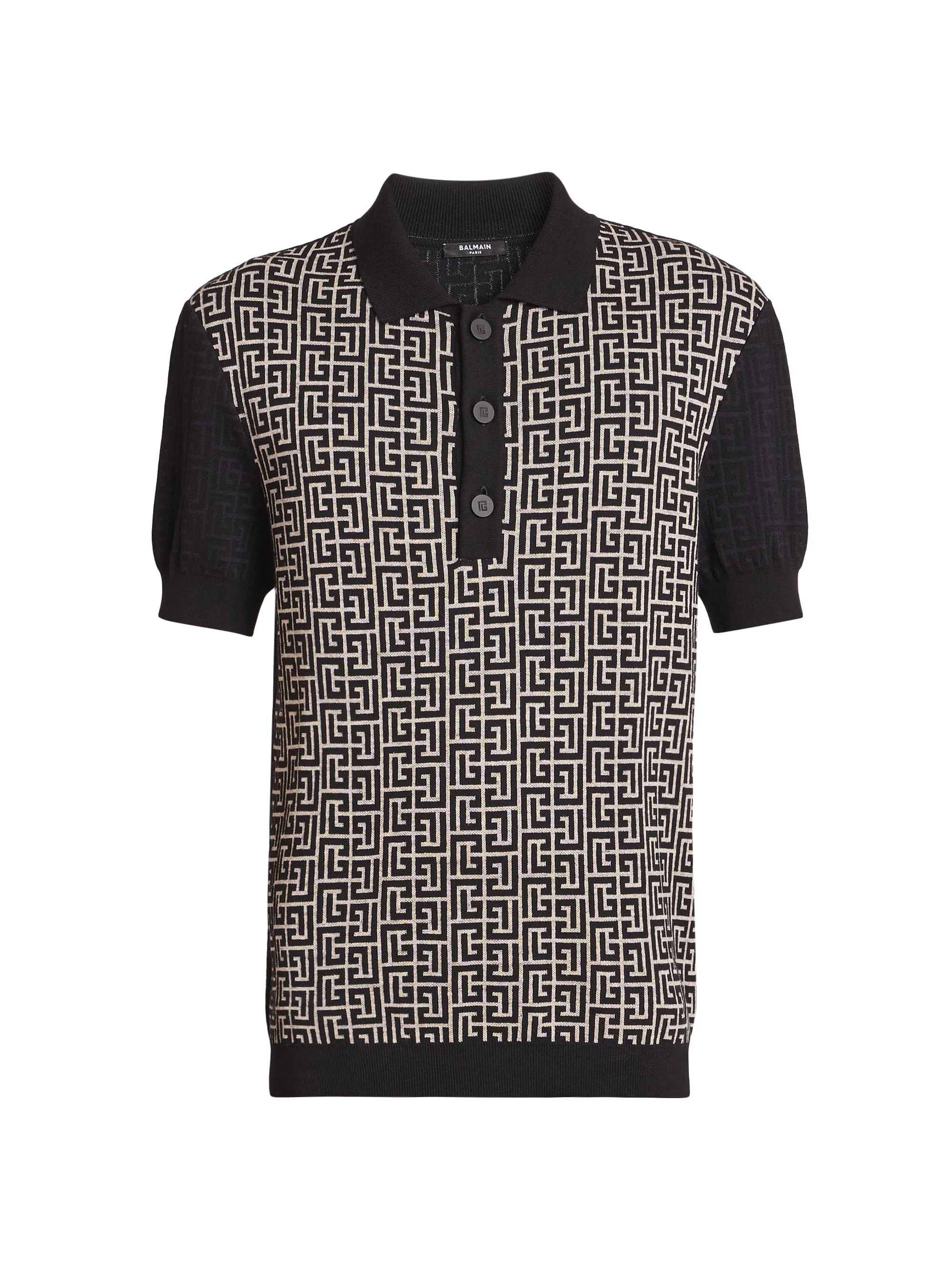 Men's Monogram Knit Polo Shirt - Ivoire Noir - 1