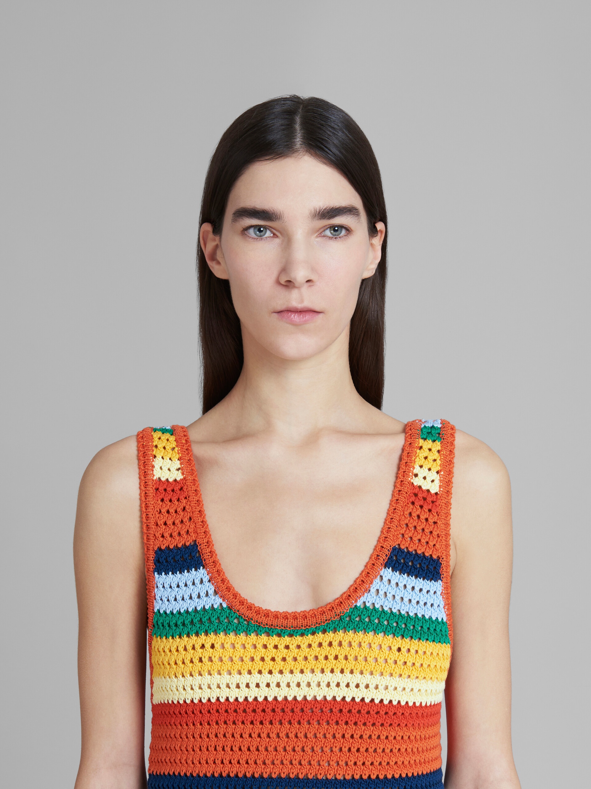 MARNI X NO VACANCY INN - MULTICOLOUR SHORT COTTON-KNIT DRESS - 4