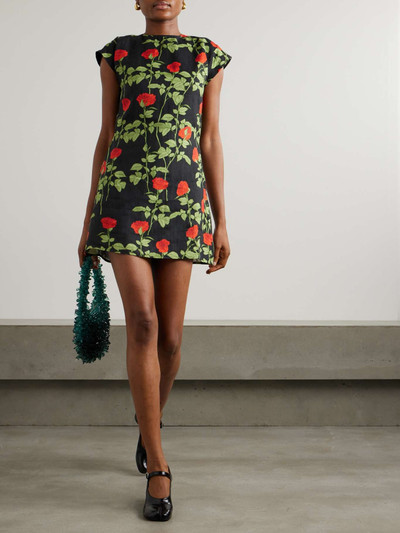 BERNADETTE Anne open-back floral-print linen mini dress outlook
