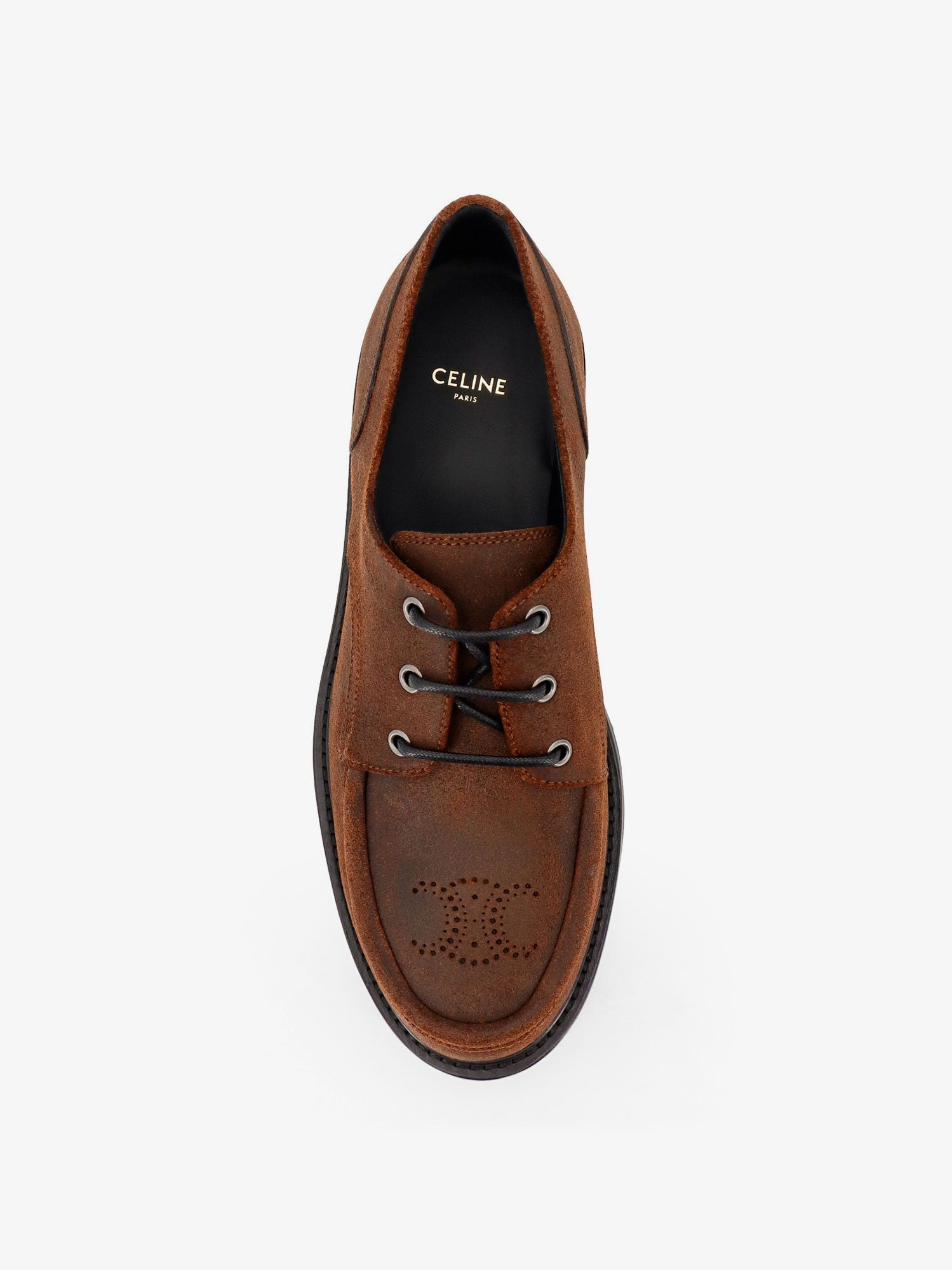 Celine Derby 35 Waxed Suede Lace Up Shoe - 5
