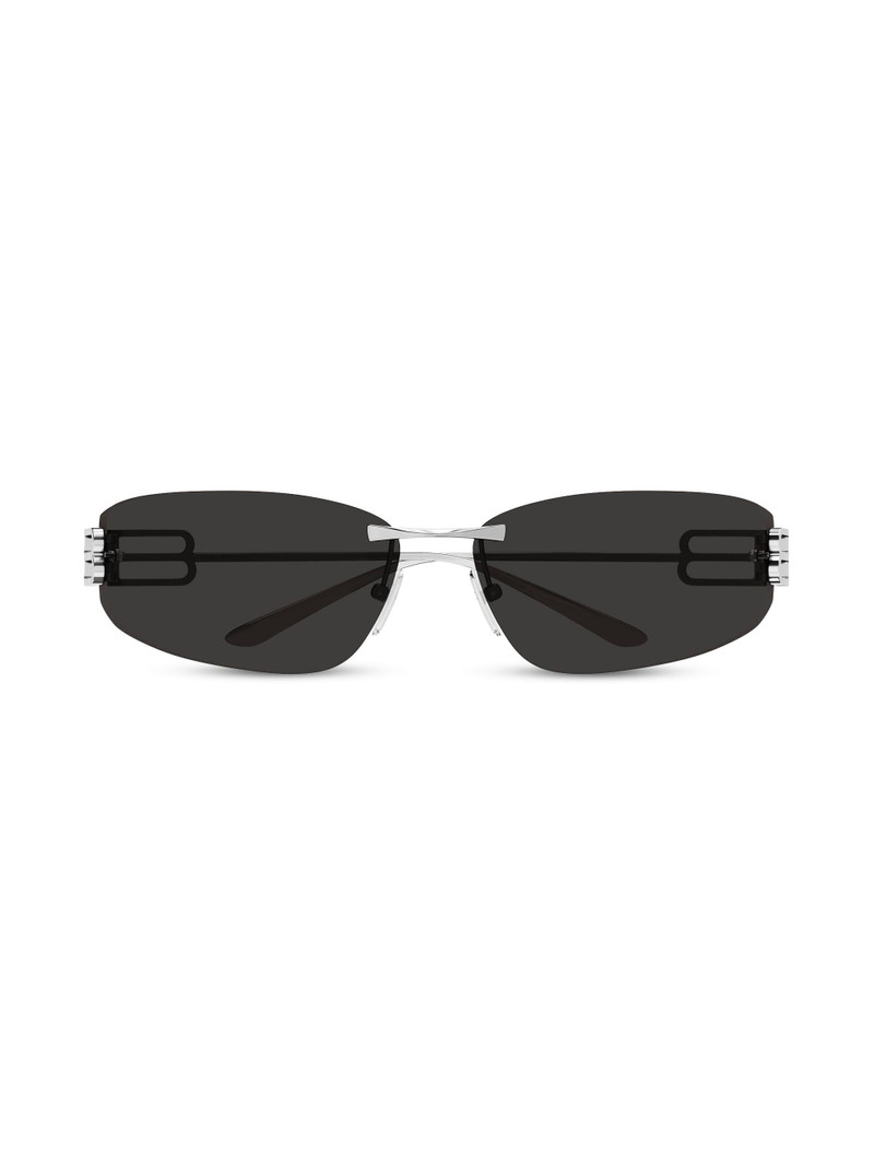 Women's Gossip 76MM Rectangular Sunglasses - Silver Black 1