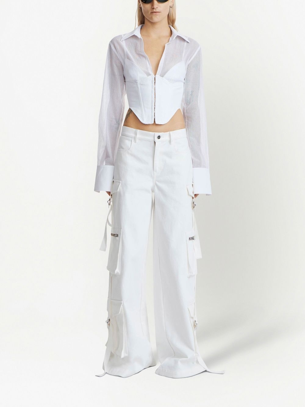 corset-bodice long-sleeve top - 2