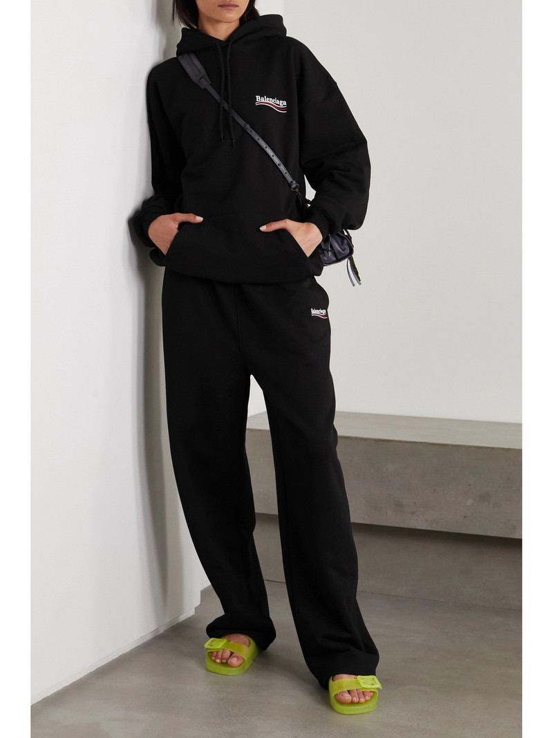 BALENCIAGA Embroidered Printed Cotton-jersey Hoodie outlook