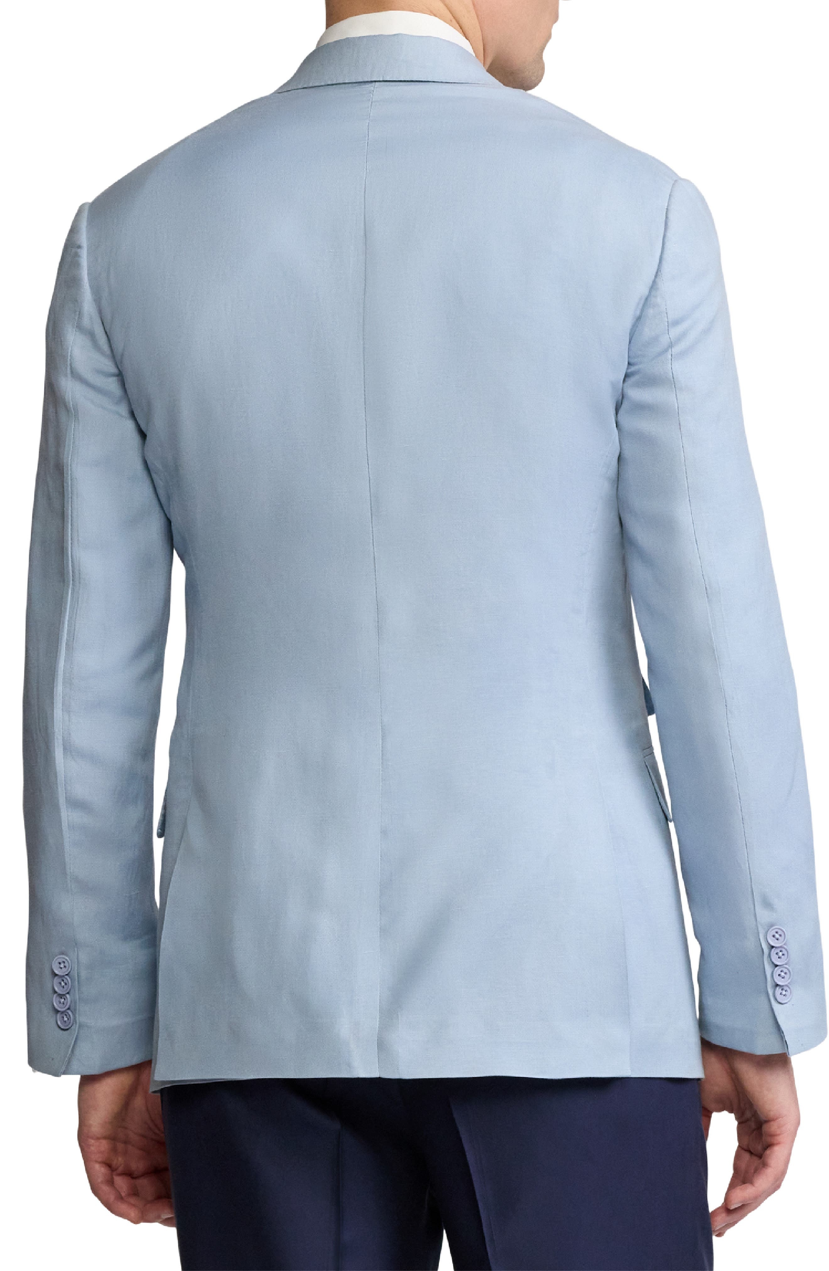 Ralph Lauren Purple Label Single Breasted Silk & Linen Canvas Sport Coat in Chambray Blue at Nordstr - 2
