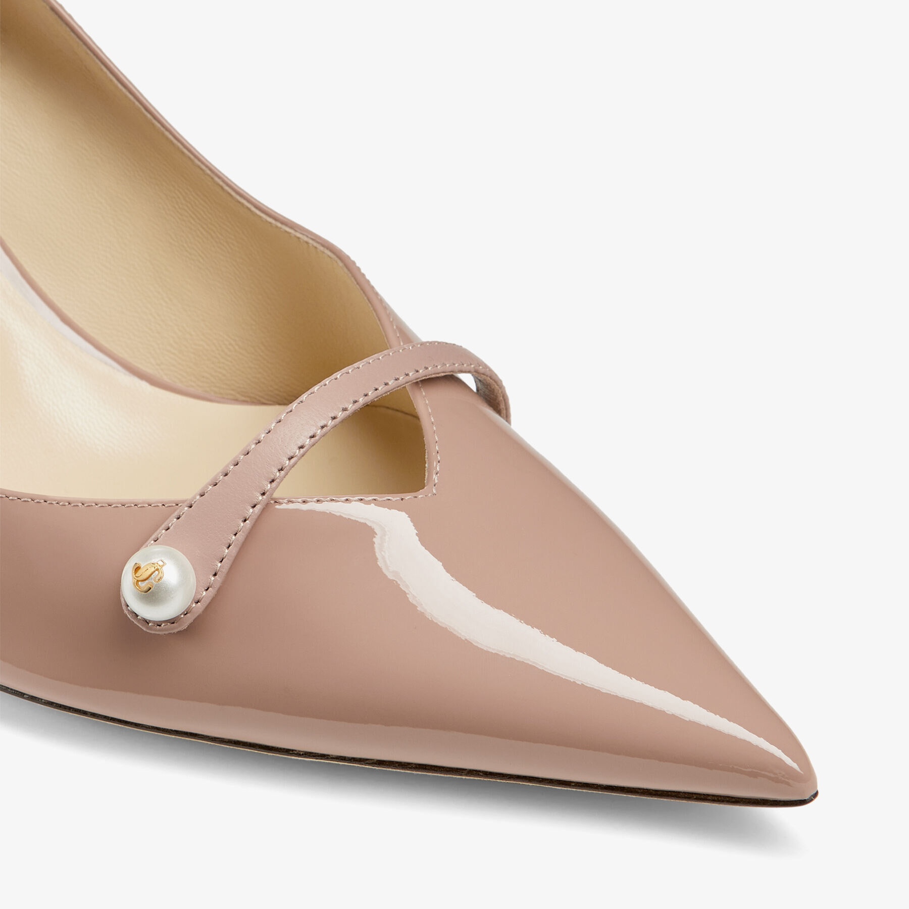 Rosalia 65
Ballet Pink Patent Pointed Pumps with Pearl Detail - 4