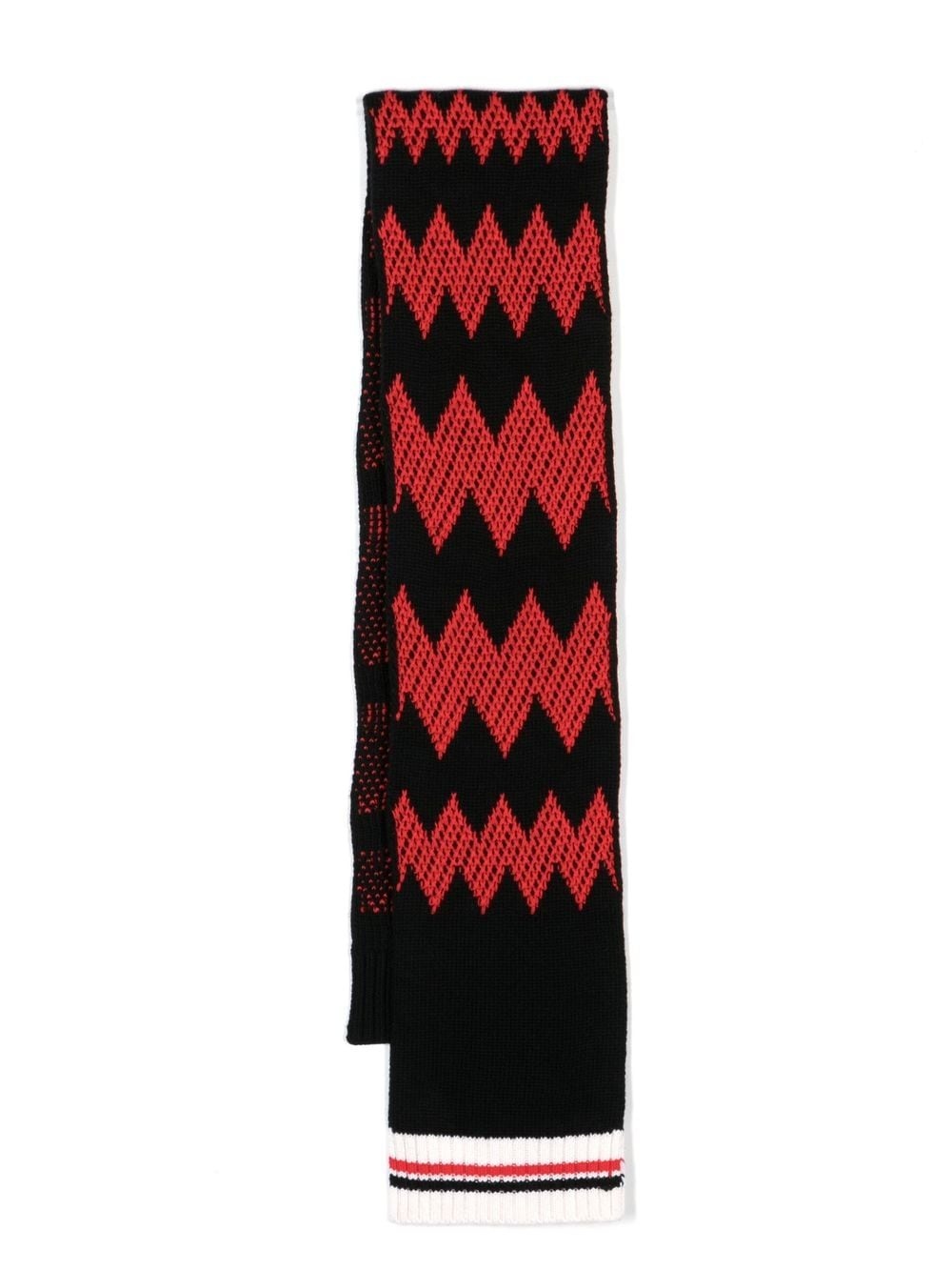 zigzag twin-tipped wool scarf - 1