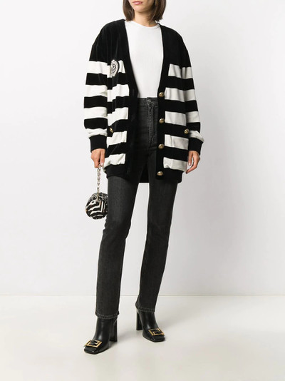 Balmain striped knit cardigan outlook