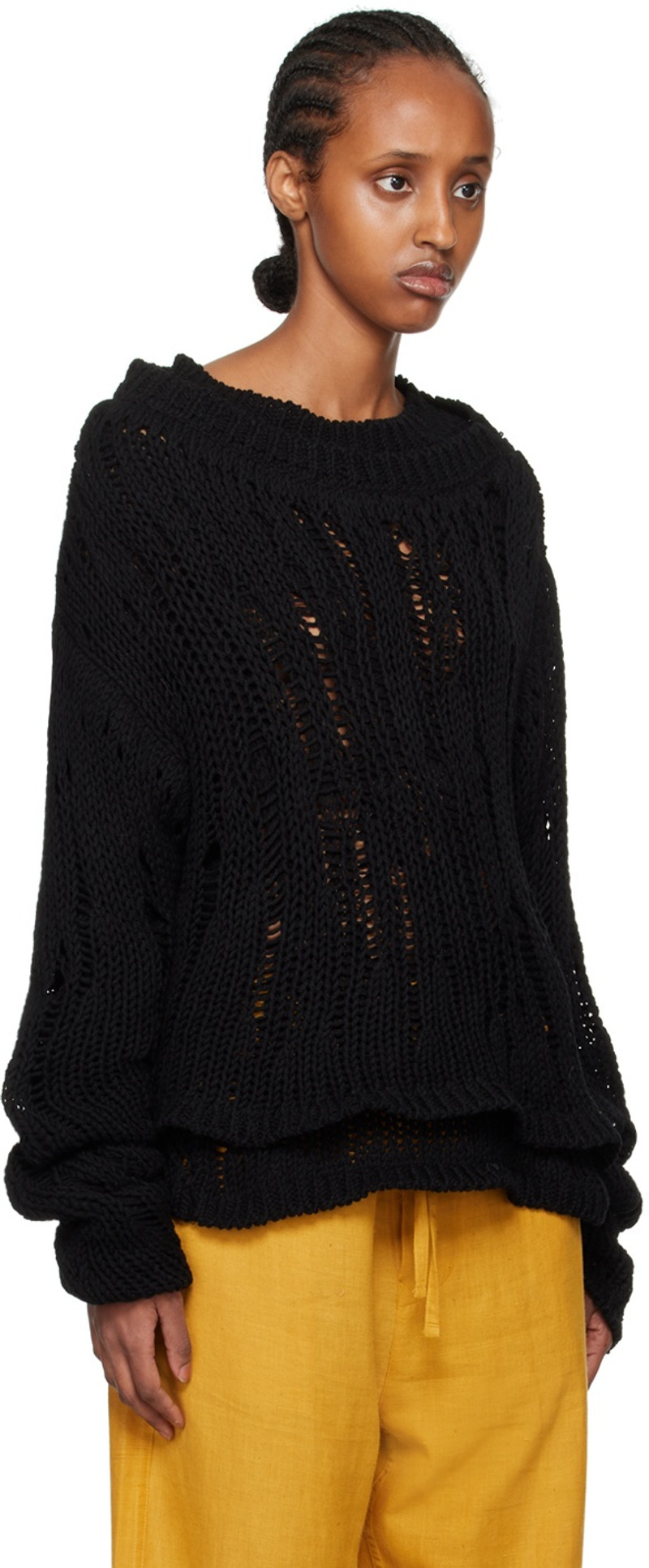 AIREI Black Layered Sweater outlook