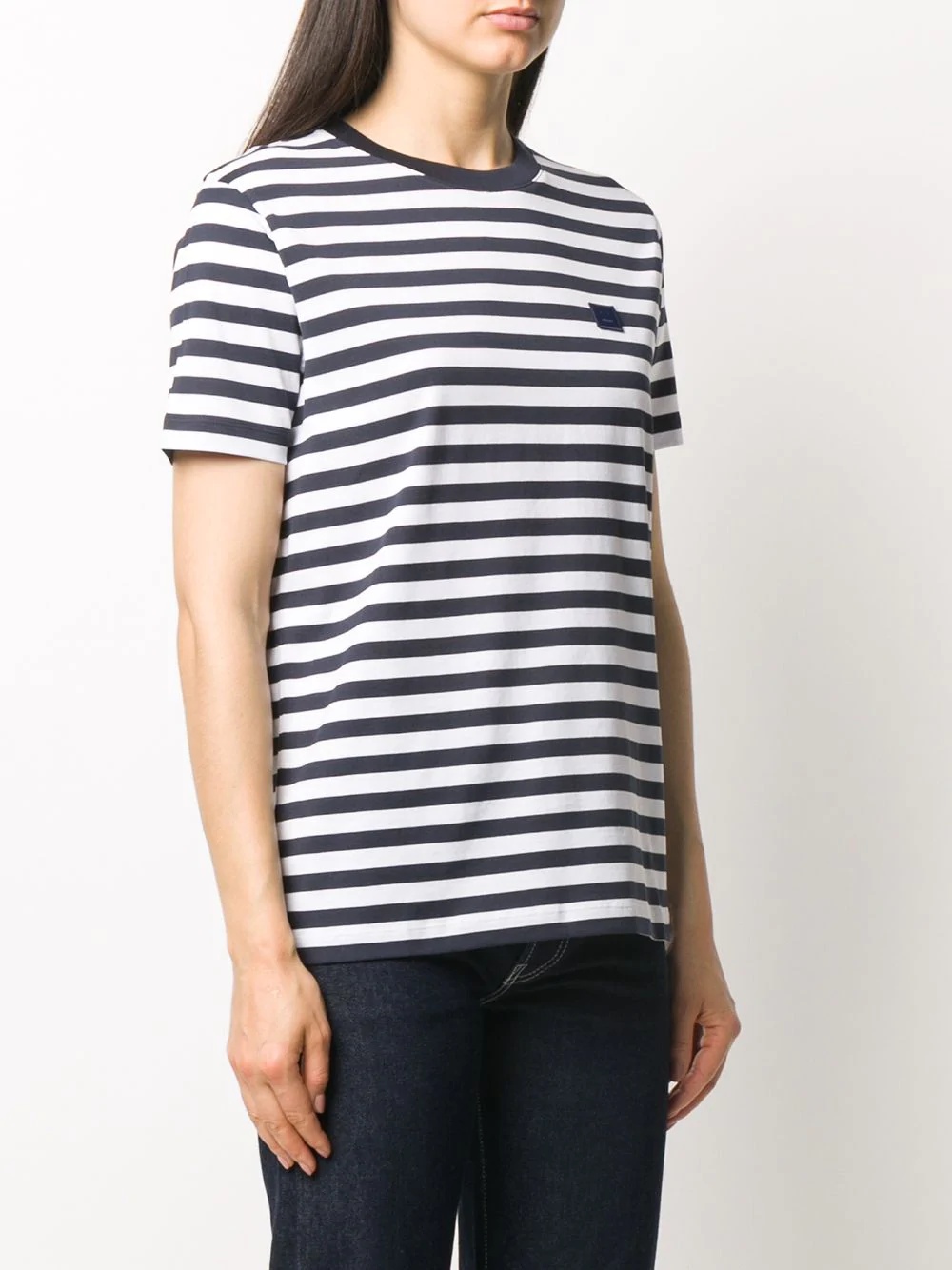 striped Face patch T-shirt - 3