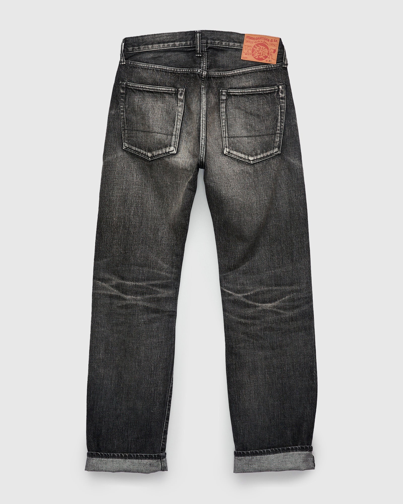 D1890UBS 13oz Washed Black Selvedge Denim - Loose Straight Fit - 2