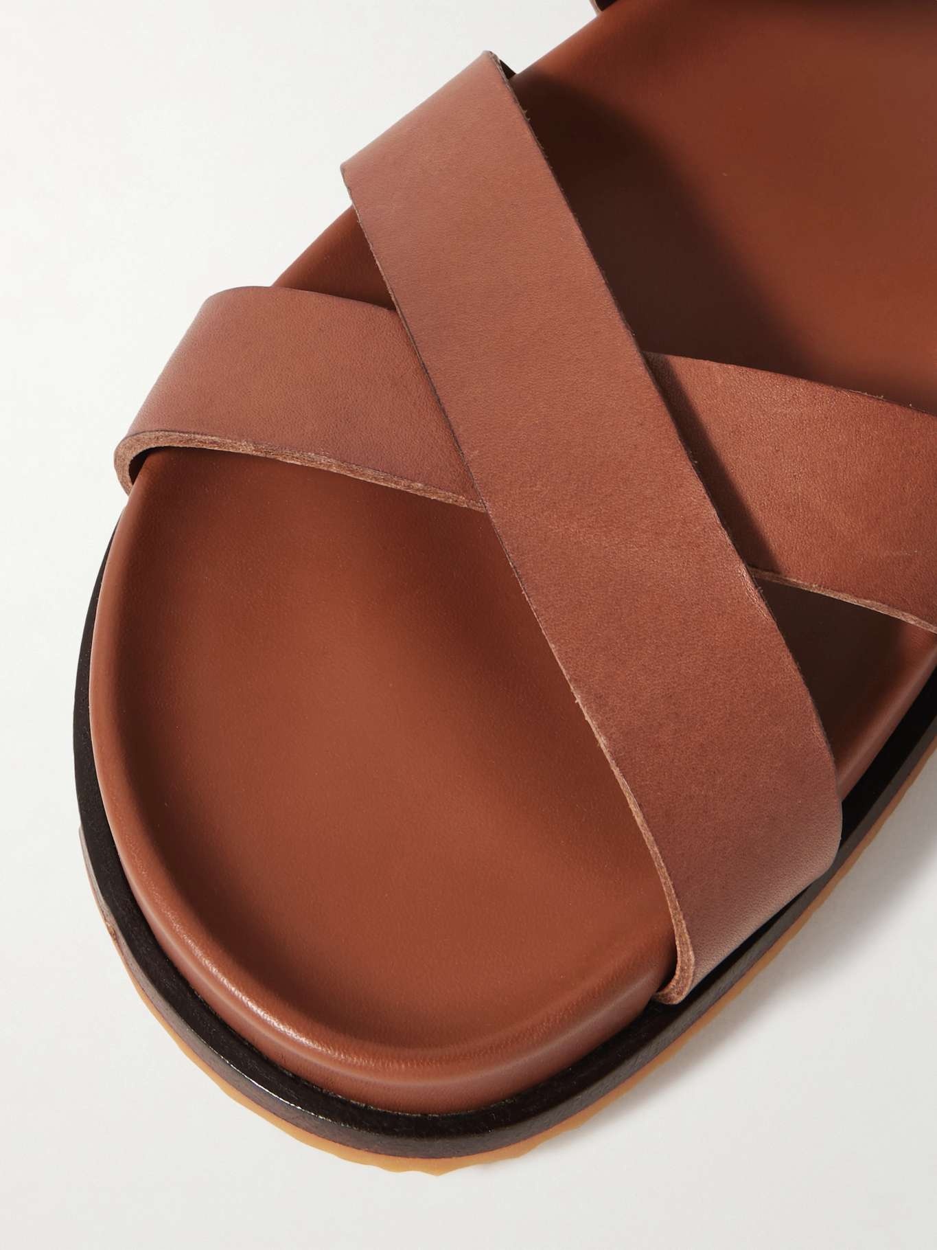 Circe leather slides Tan - 4