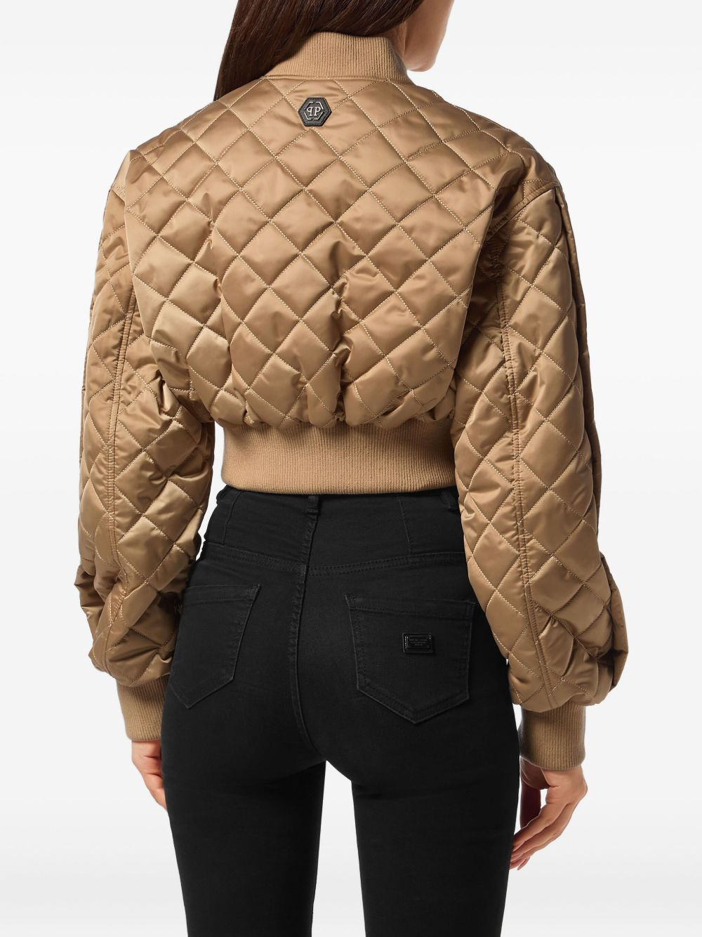 quilted logo-embroidered jacket - 3