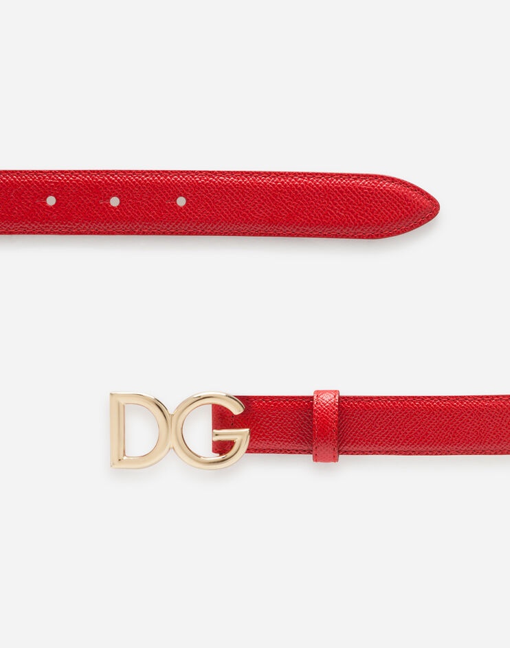 Dauphine calfskin belt with logo - 2