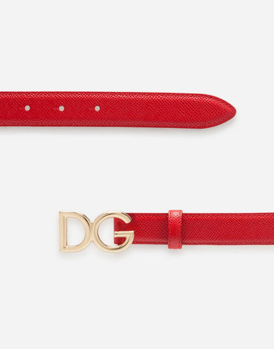 Dolce & Gabbana Dauphine calfskin belt with logo outlook