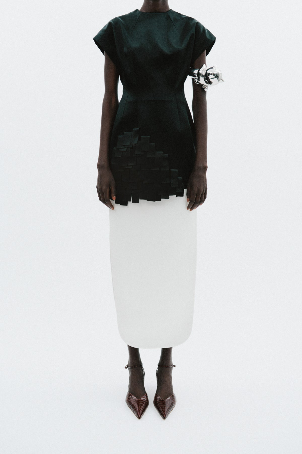 SATIN TOP WITH RECTANGLE DETAIL BLACK - 12