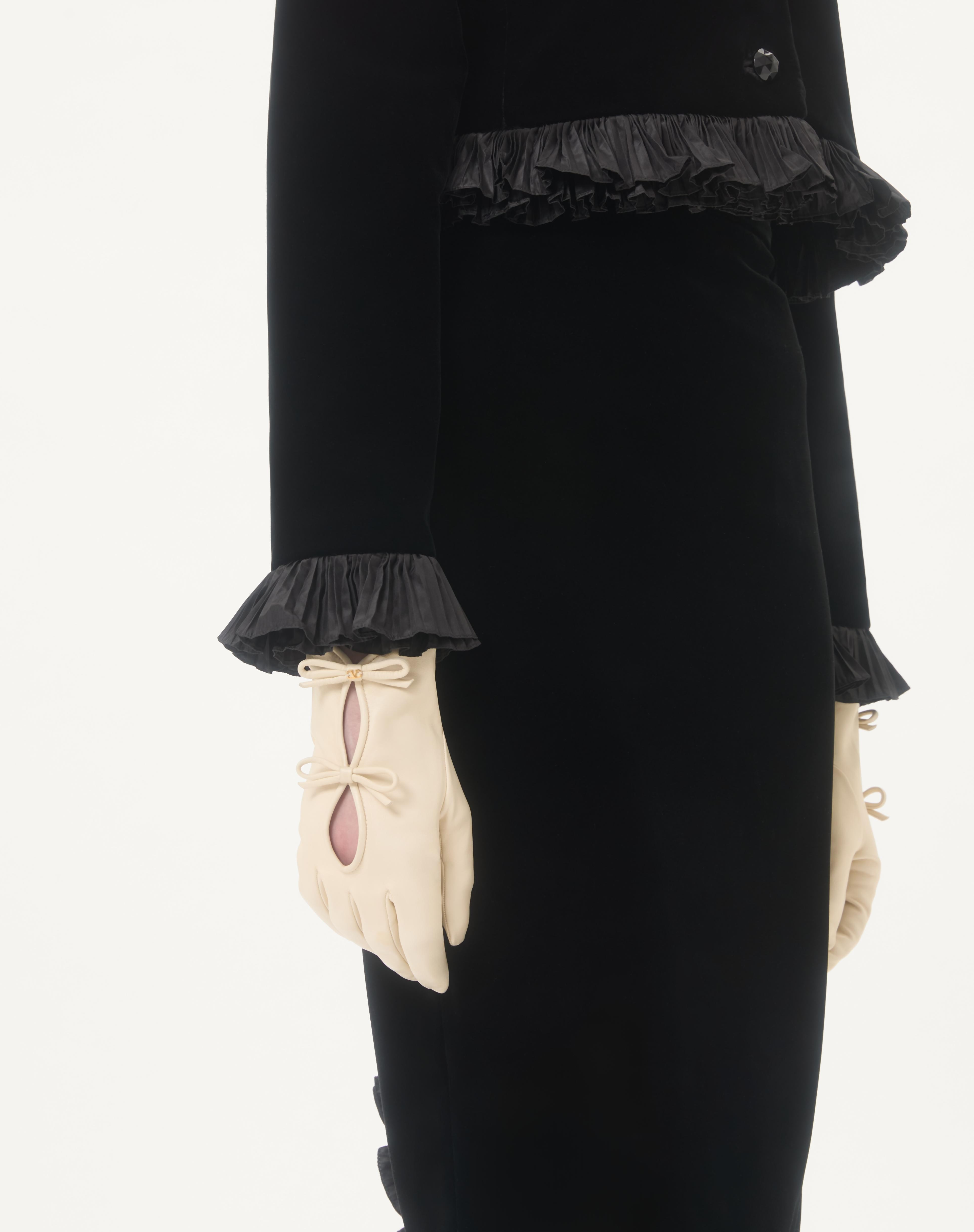 VLOGO SIGNATURE NAPPA LEATHER GLOVES WITH BOWS - 2