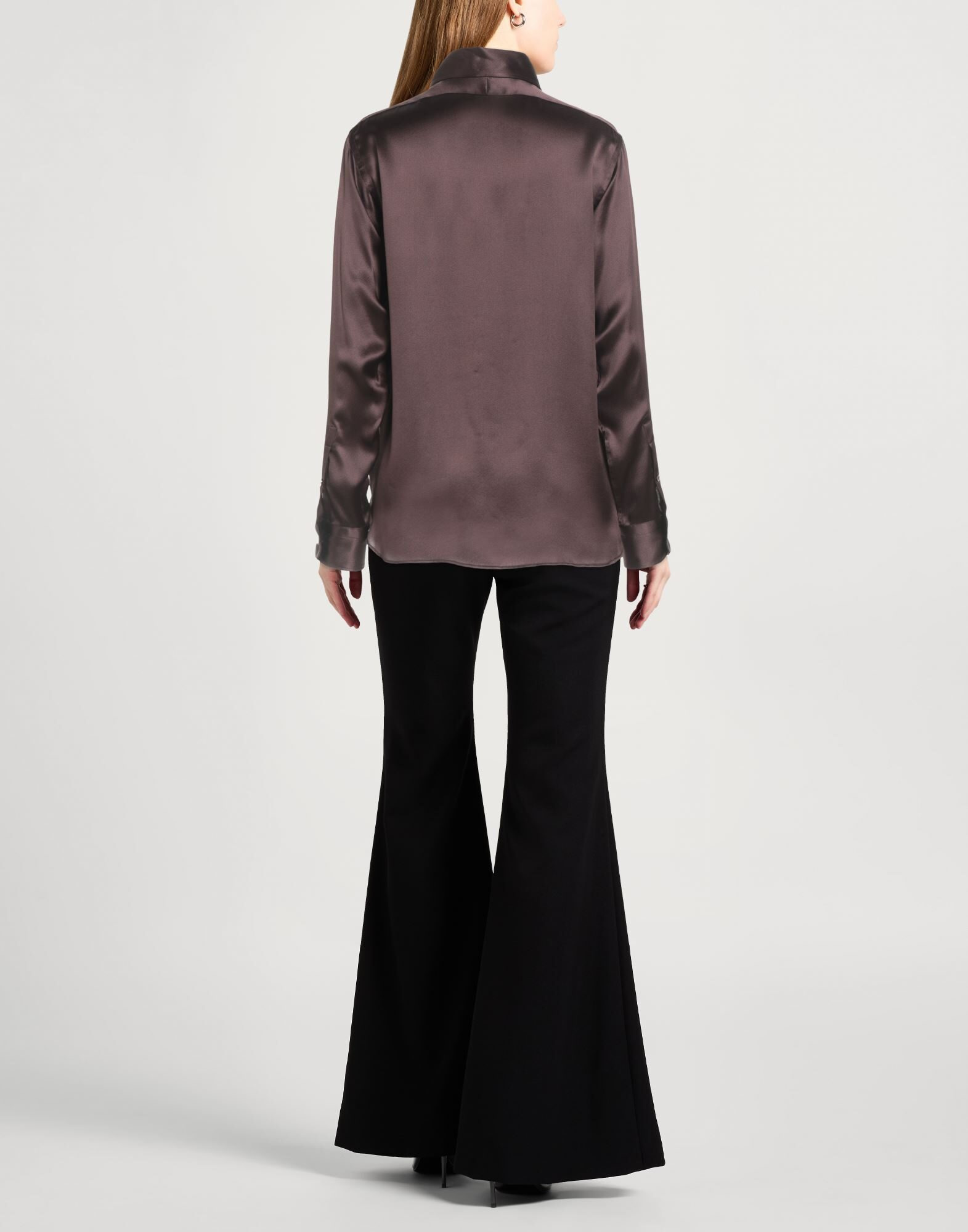 Chocolate brown Women's Silk Shirts & Blouses - 3