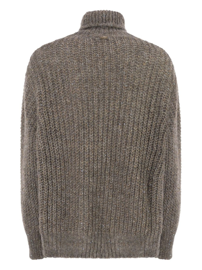 Herno corn-stitch sequin-embroidered sweater outlook