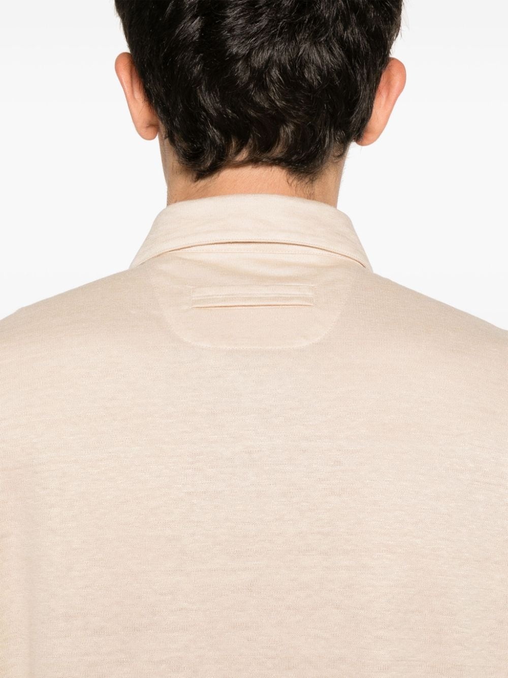 short-sleeve linen polo shirt - 5