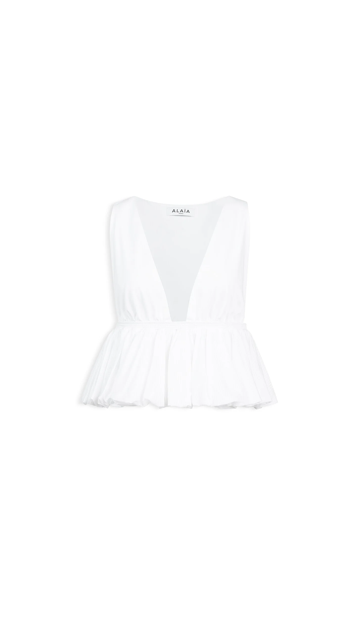 OPENWORK COTTON PEPLUM TOP - 1
