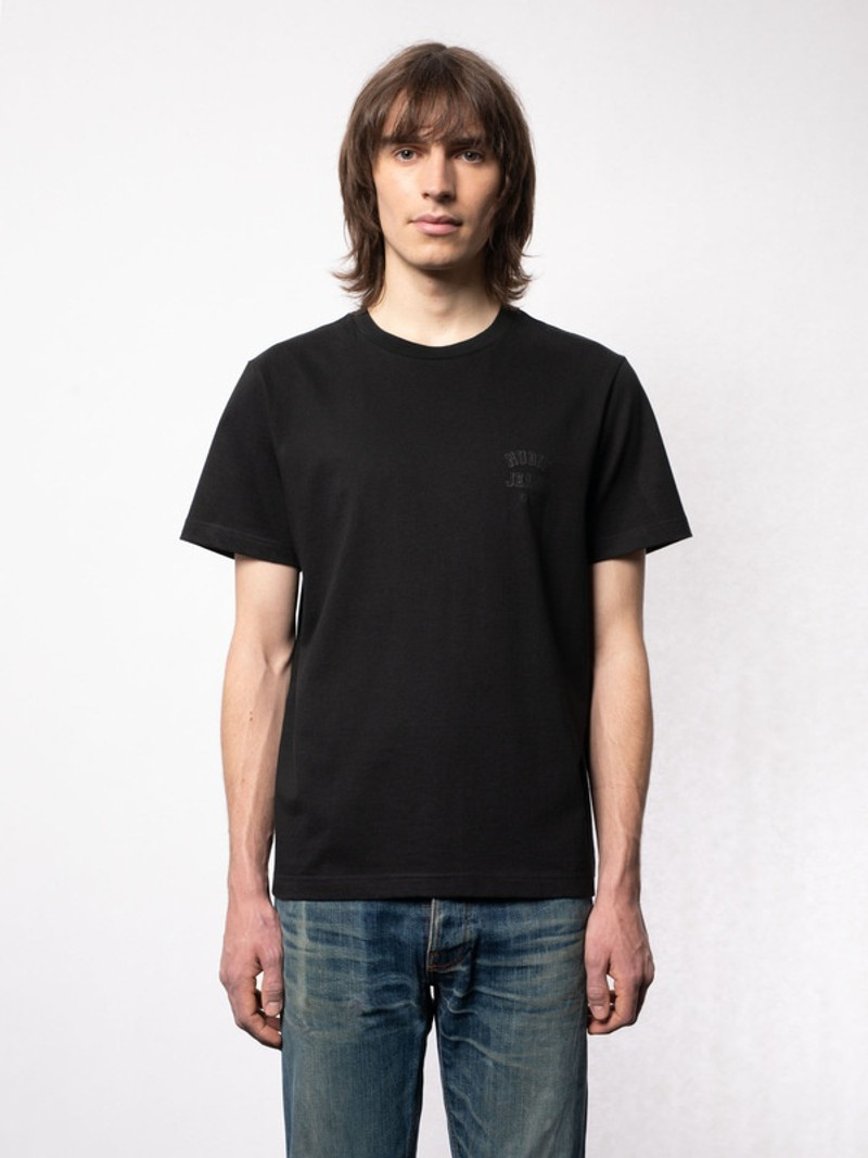 Nudie Jeans Roy Logo Tee Black outlook