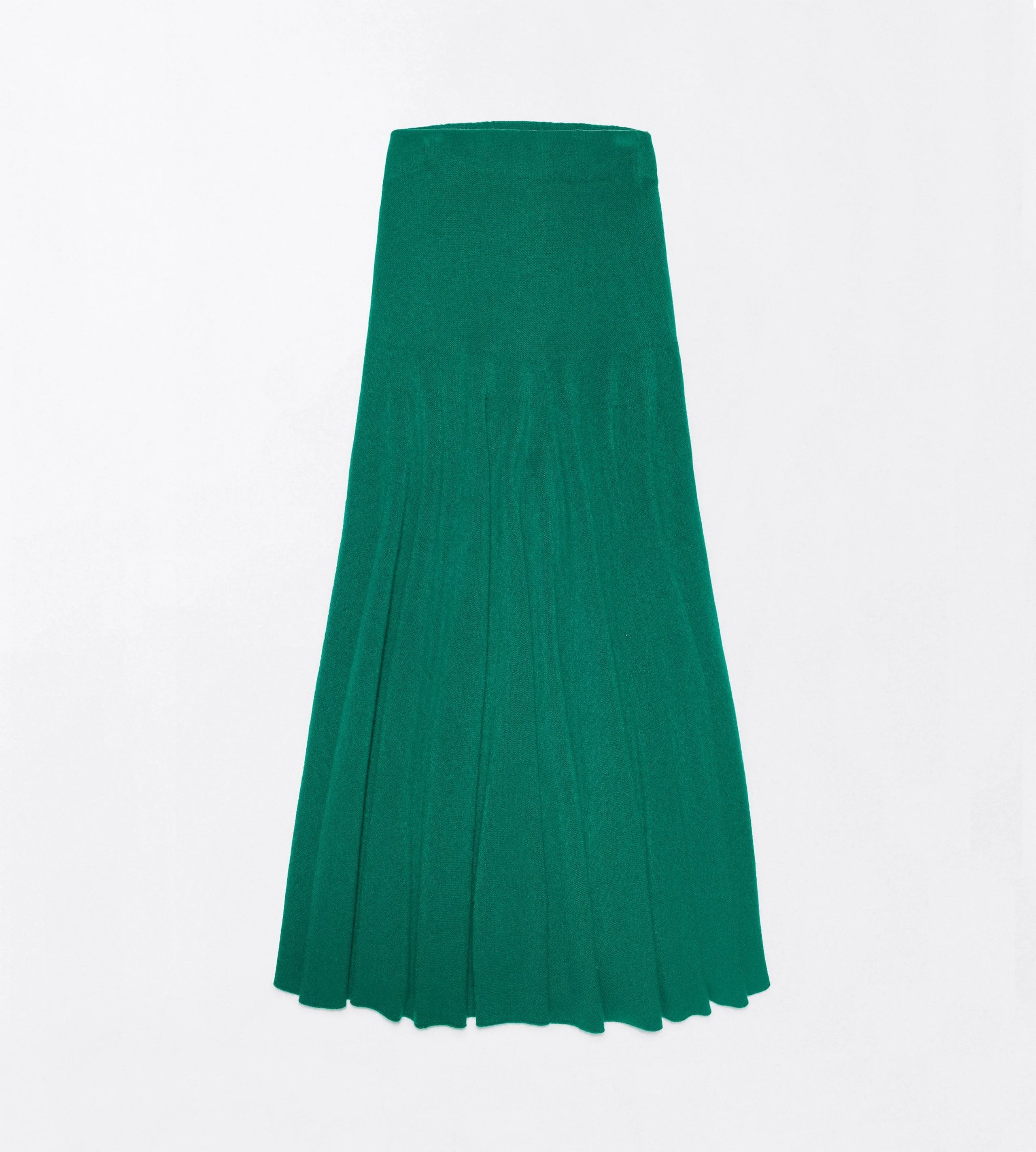CASHMERE MID-LENGTH FLARE SKIRT WITH FITTED WAIST - 1