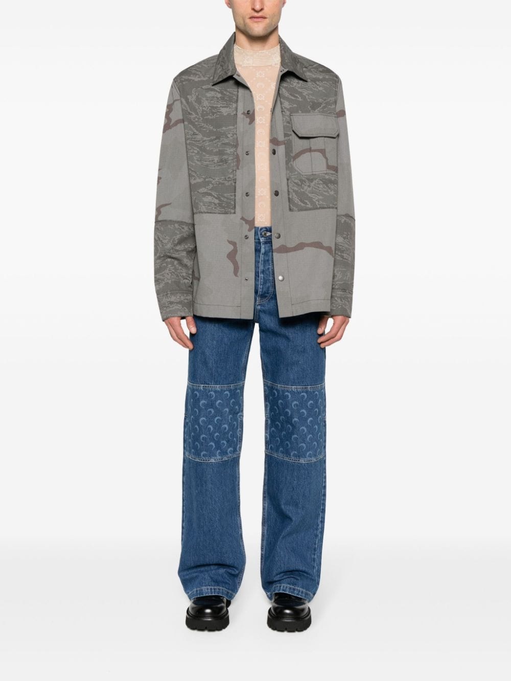 rispstop classic-collar shirt jacket - 2