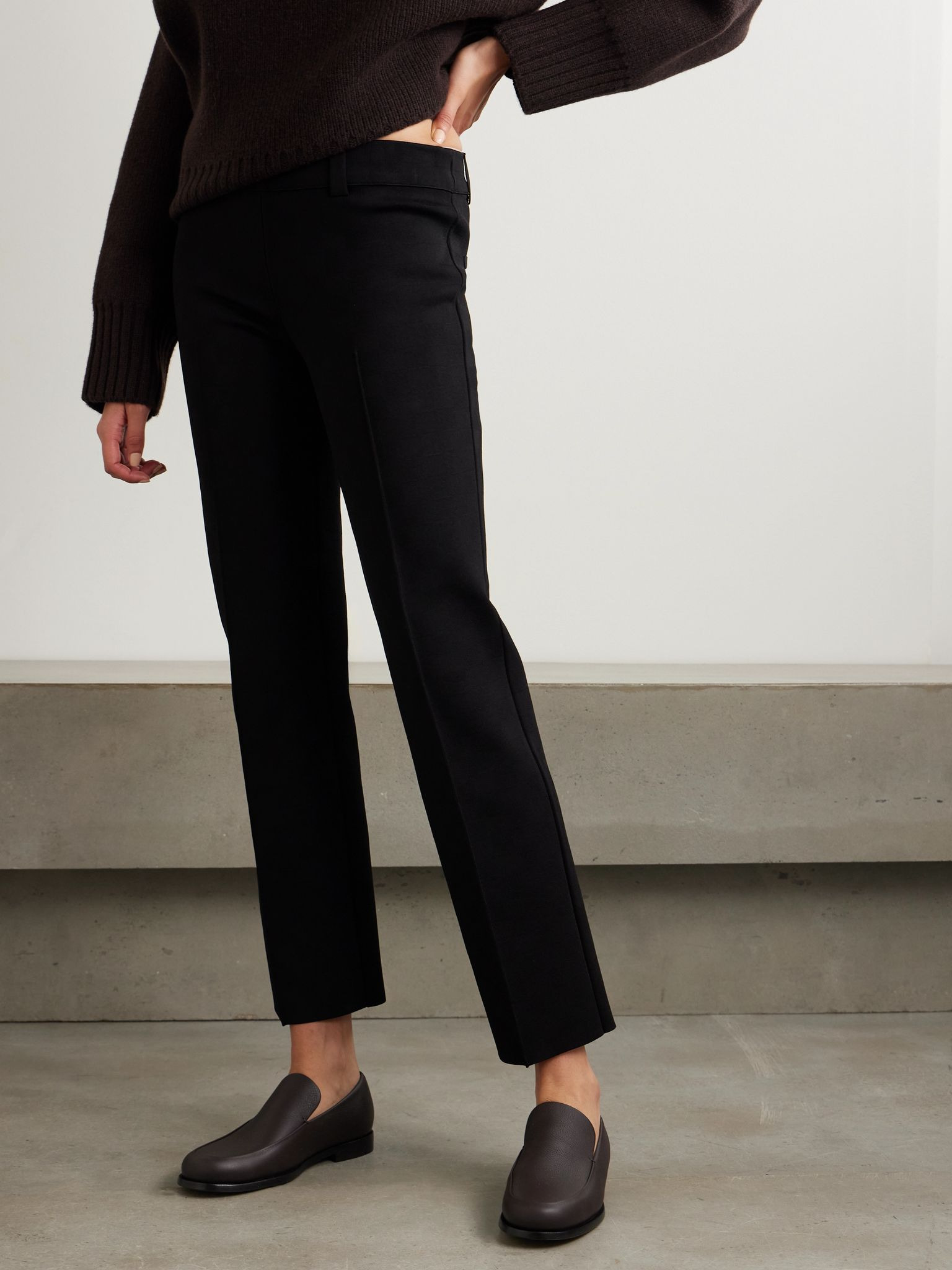 NSFW Jules checked jacquard-knit slim-leg pants Black - 3