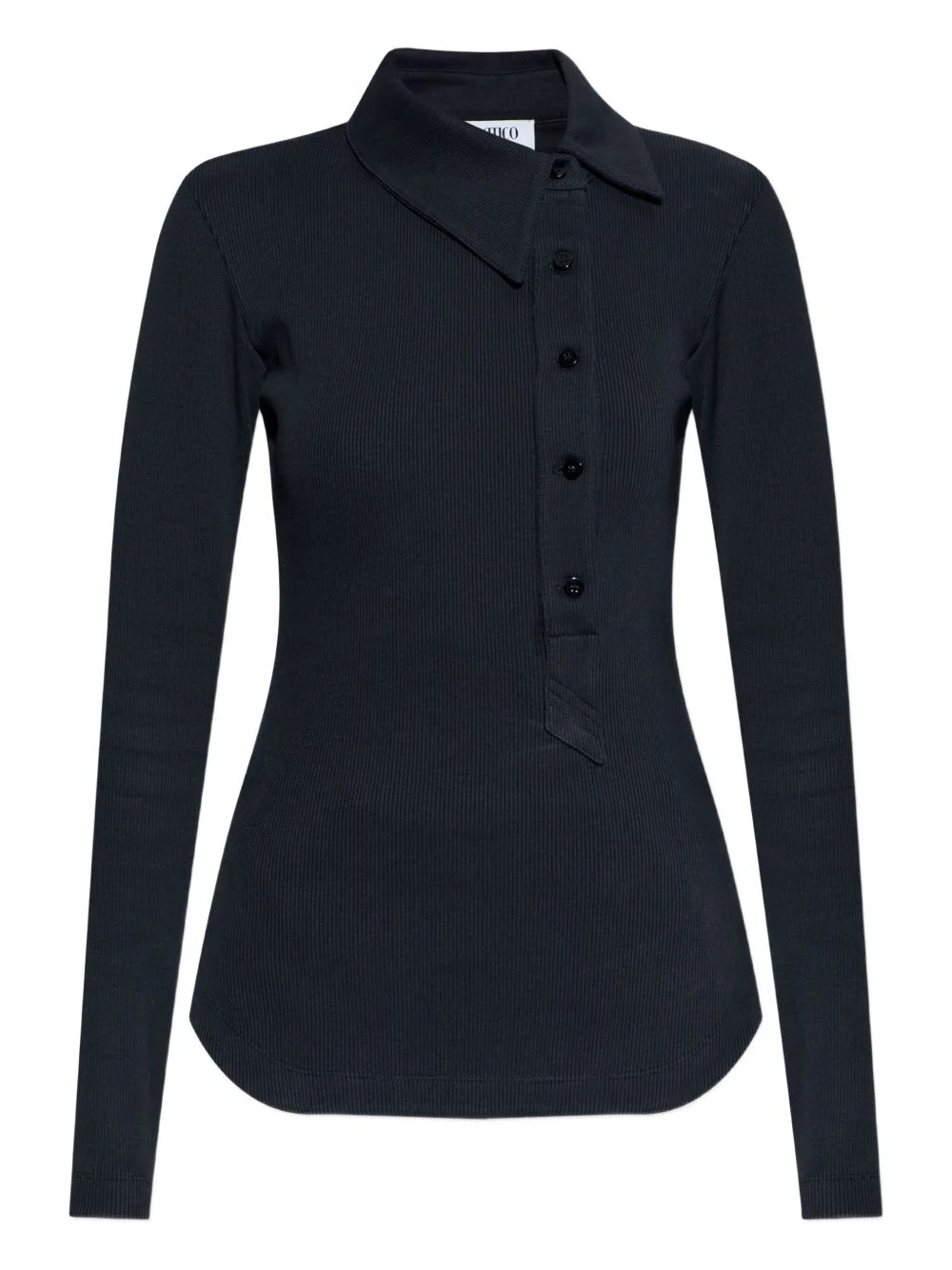 buttoned collared polo top - 1
