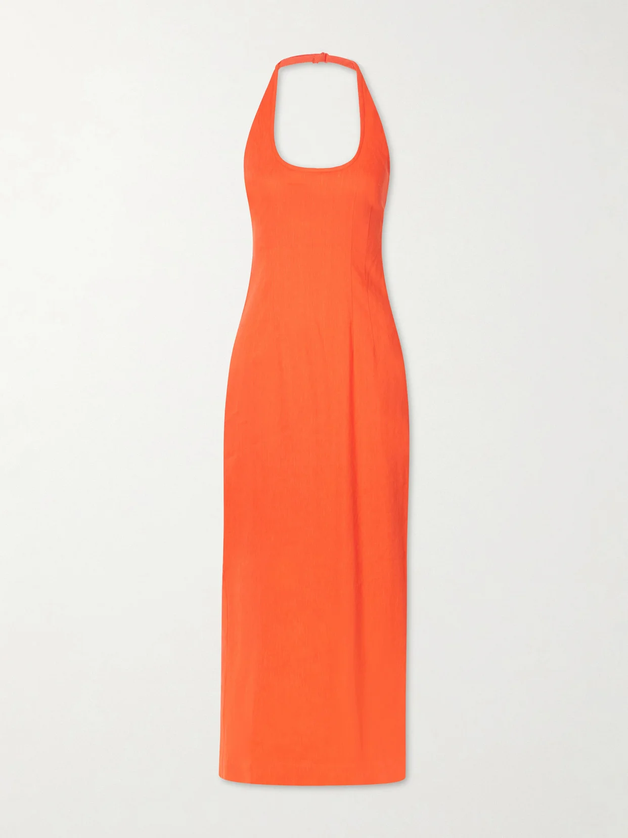 Elodie Linen-blend Halterneck Midi Dress - 1