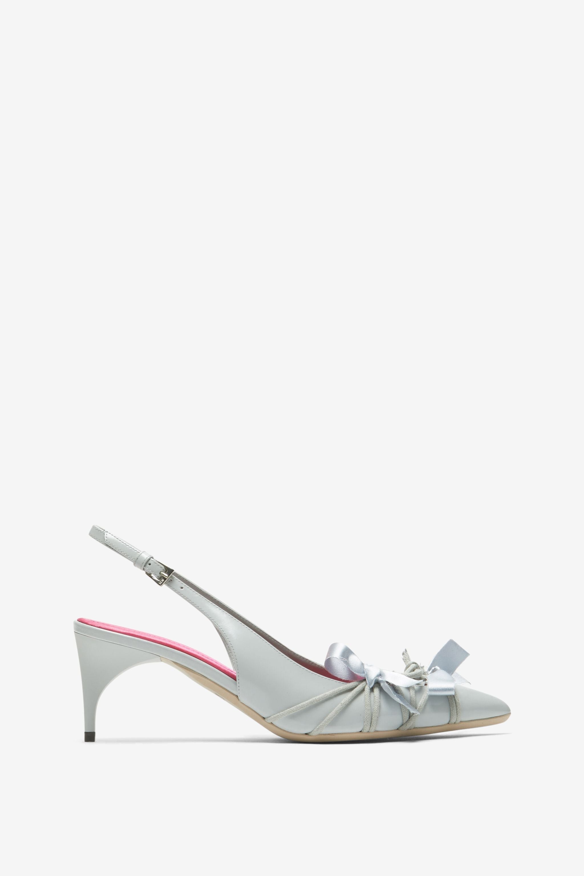 BOW-EMBELLISHED LEATHER SLINGBACK PUMPS - 1