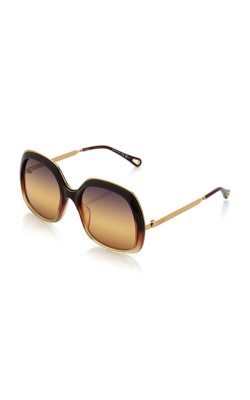 Leia Square-Frame Acetate Sunglasses brown 3