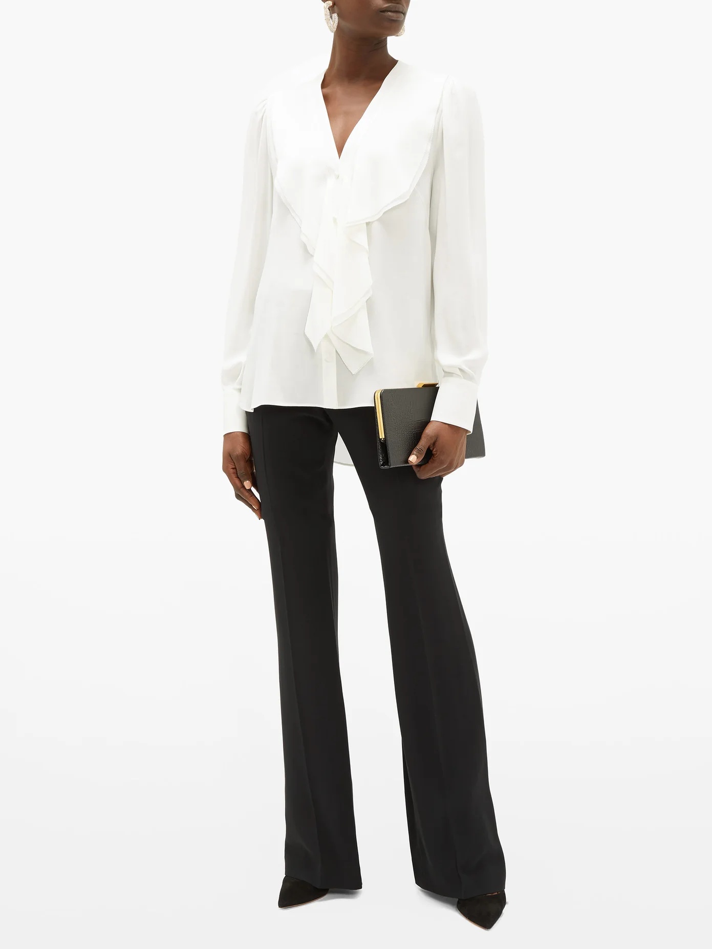 Ruffled silk-georgette shirt - 2