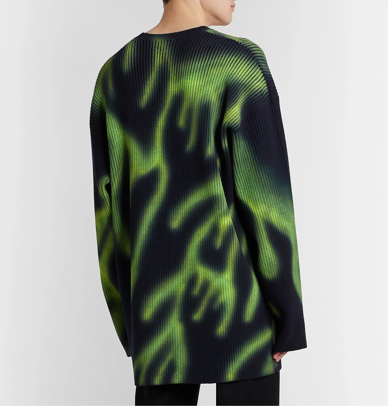 Printed Ribbed Wool-Blend Sweater - 5