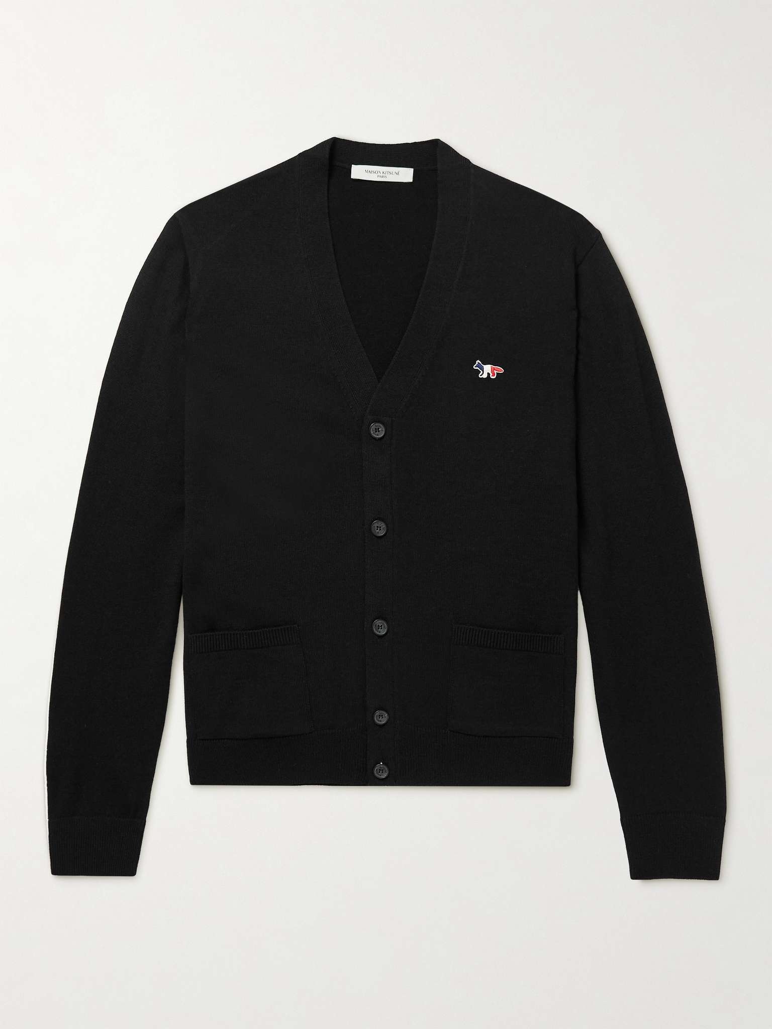 Slim-Fit Logo-Appliquéd Wool Cardigan - 1