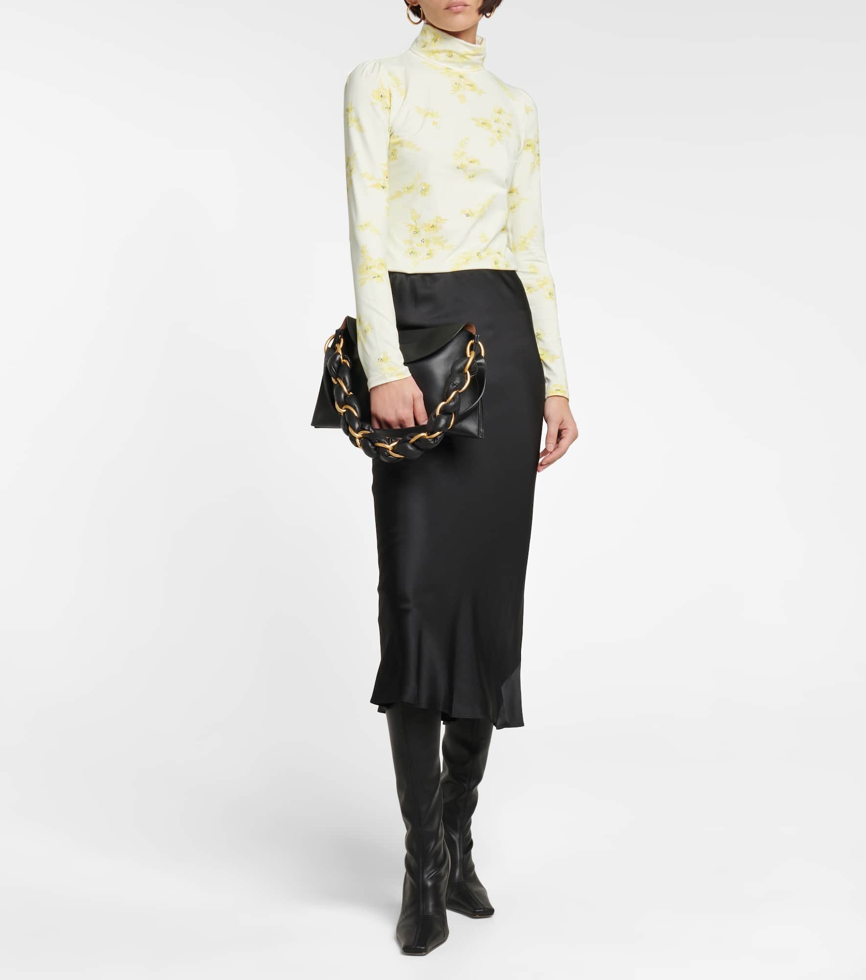 Sense of Shine silk-blend midi skirt - 2