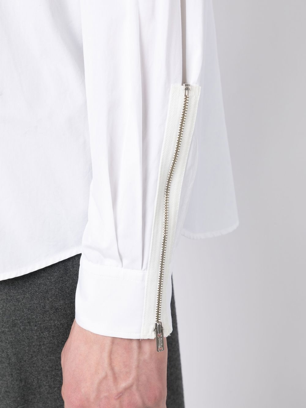 zip-detailing cotton shirt - 6