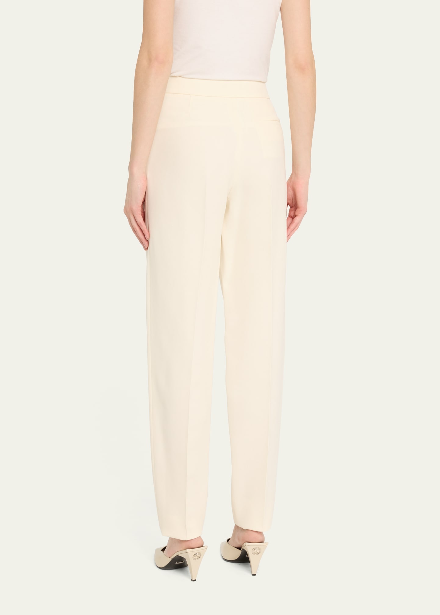 Pleated Cady Straight-Leg Tuxedo Trousers - 3