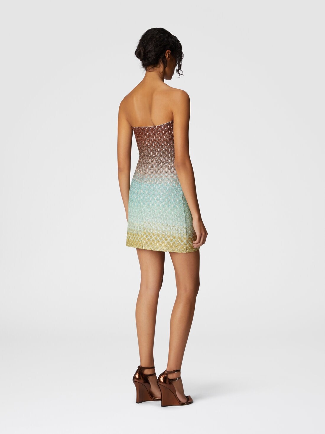 Strapless mini dress in dégradé lace - 3