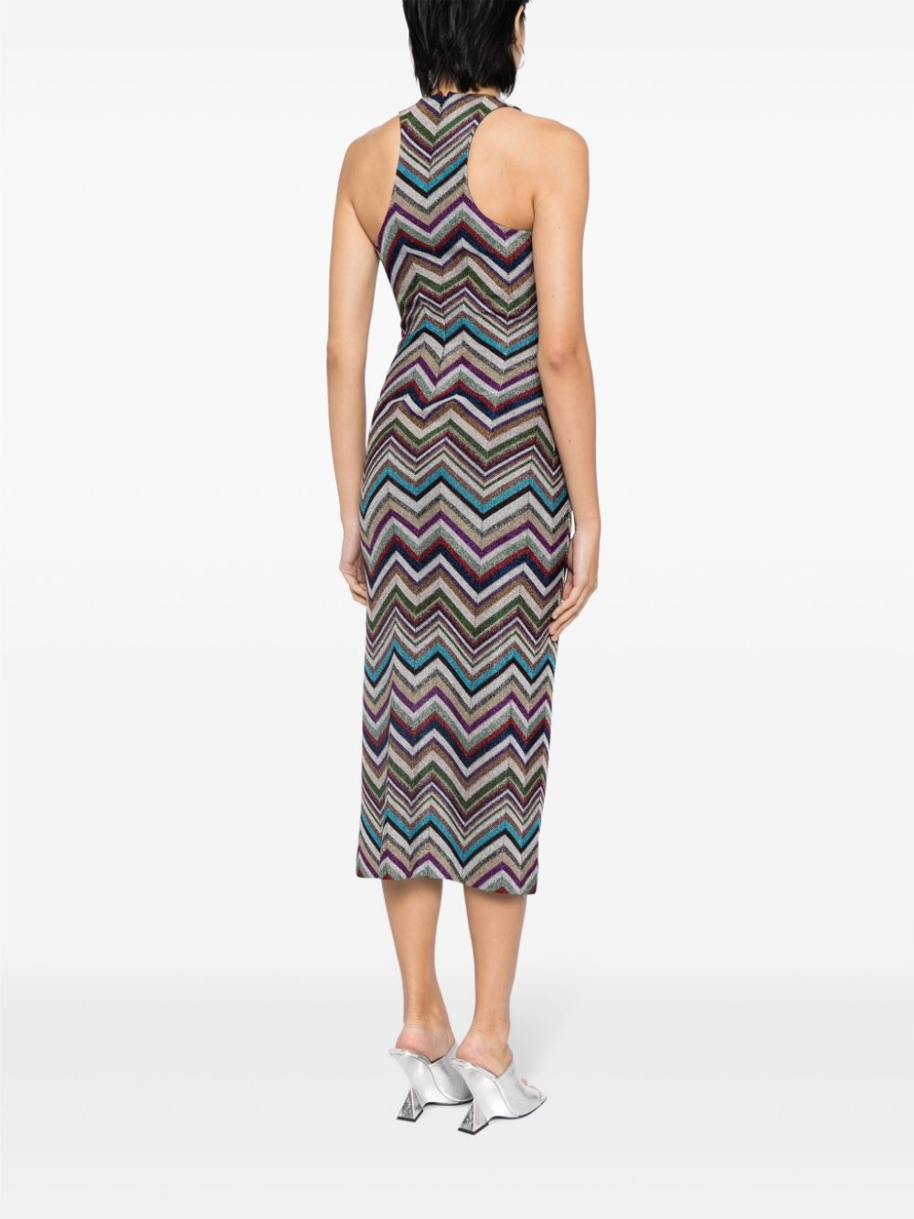 chevron-print midi dress - 4