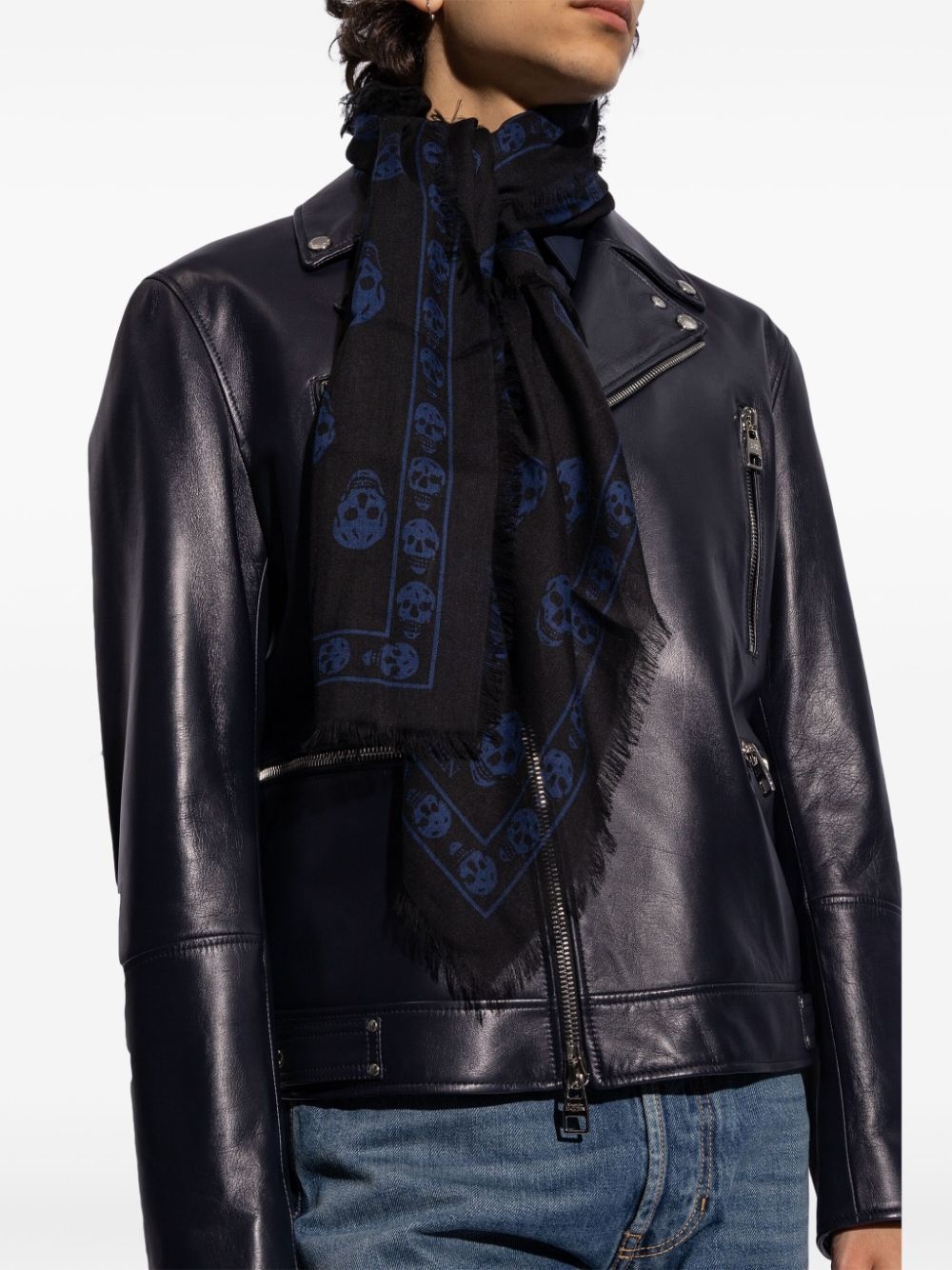skull-print modal scarf - 4