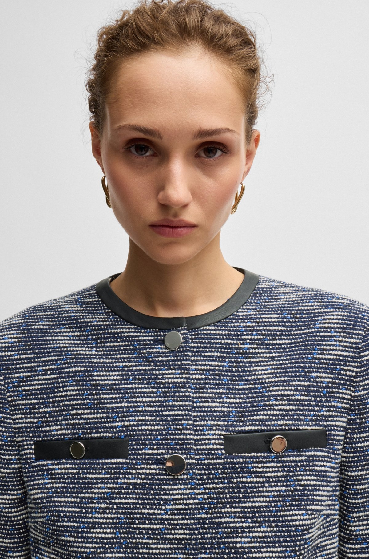 CROPPED JACKET IN COTTON TWEED - 5