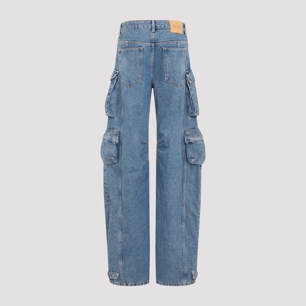 デニム・ジーパン THE ATTICO 'Fern' jeans Light Blue 247WCP84D049 The Attico Fern wide-leg Cargo Jeans | Blue | FARFETCH