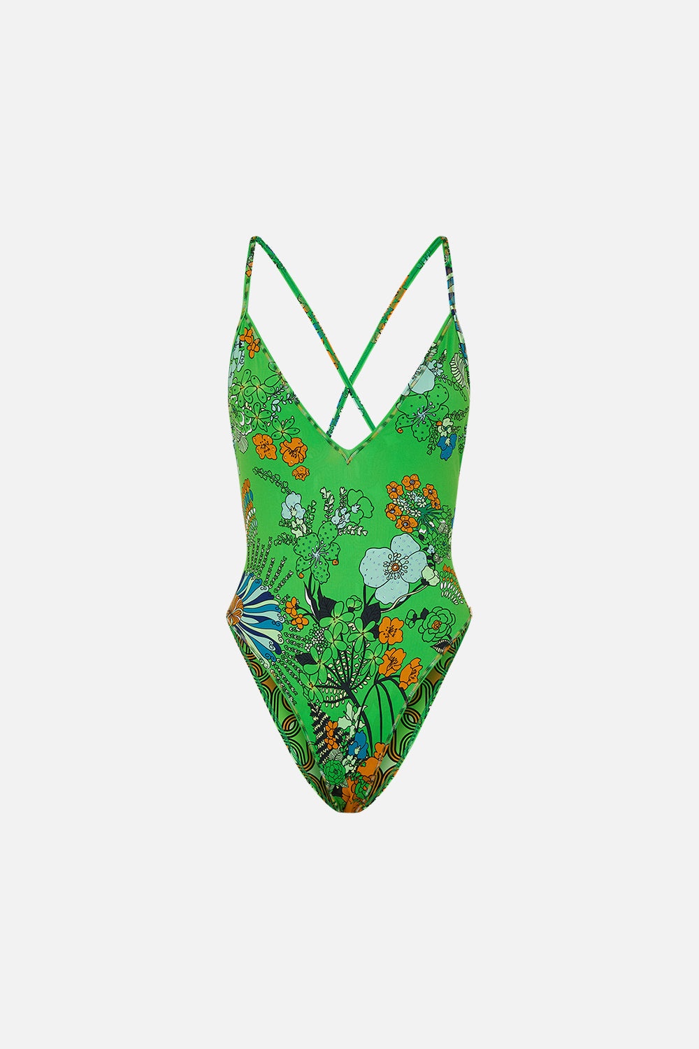 V NECK ONE PIECE WITH MULTICOLOUR STITCHING - 2