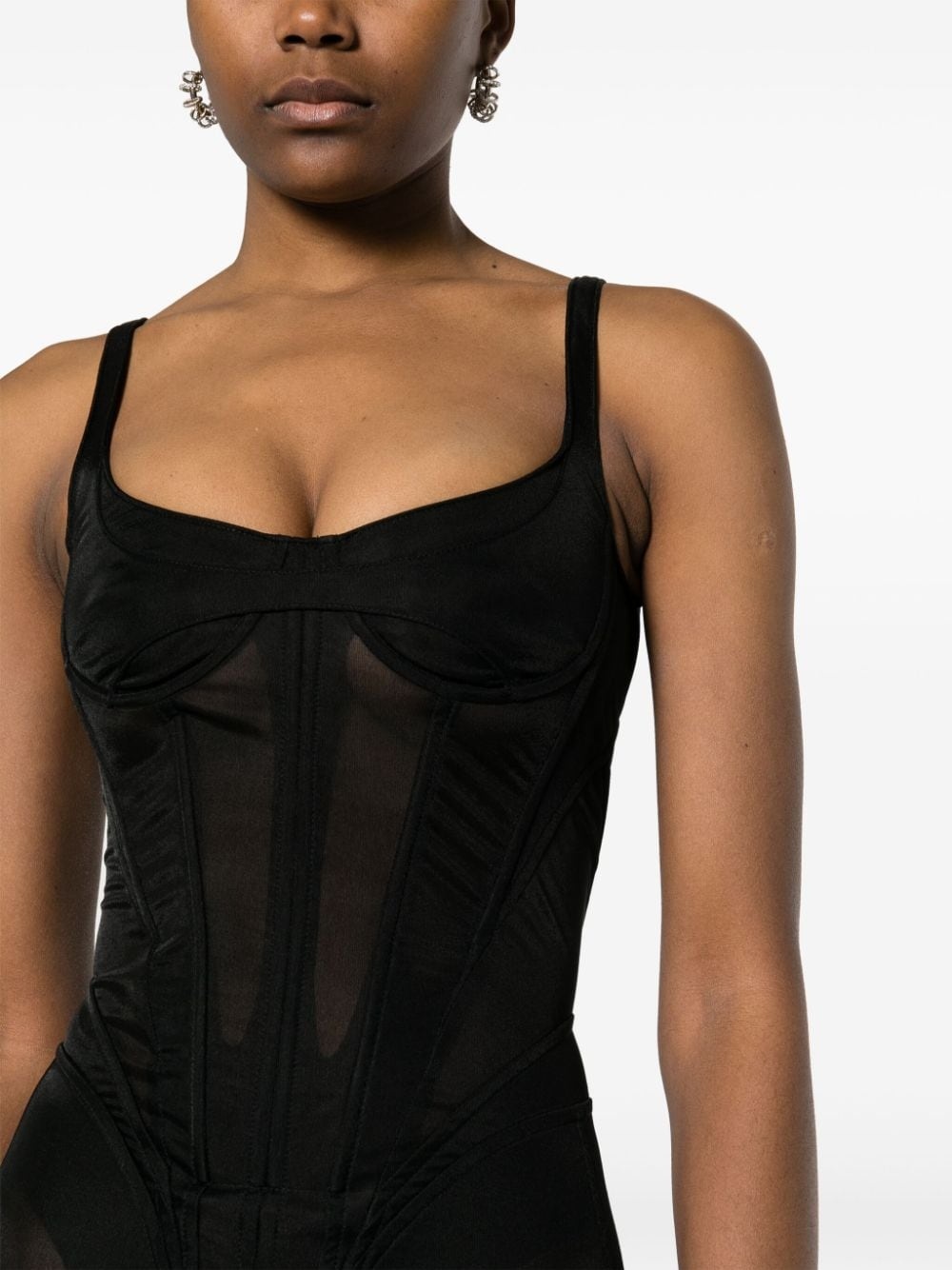 corset-style midi dress - 5