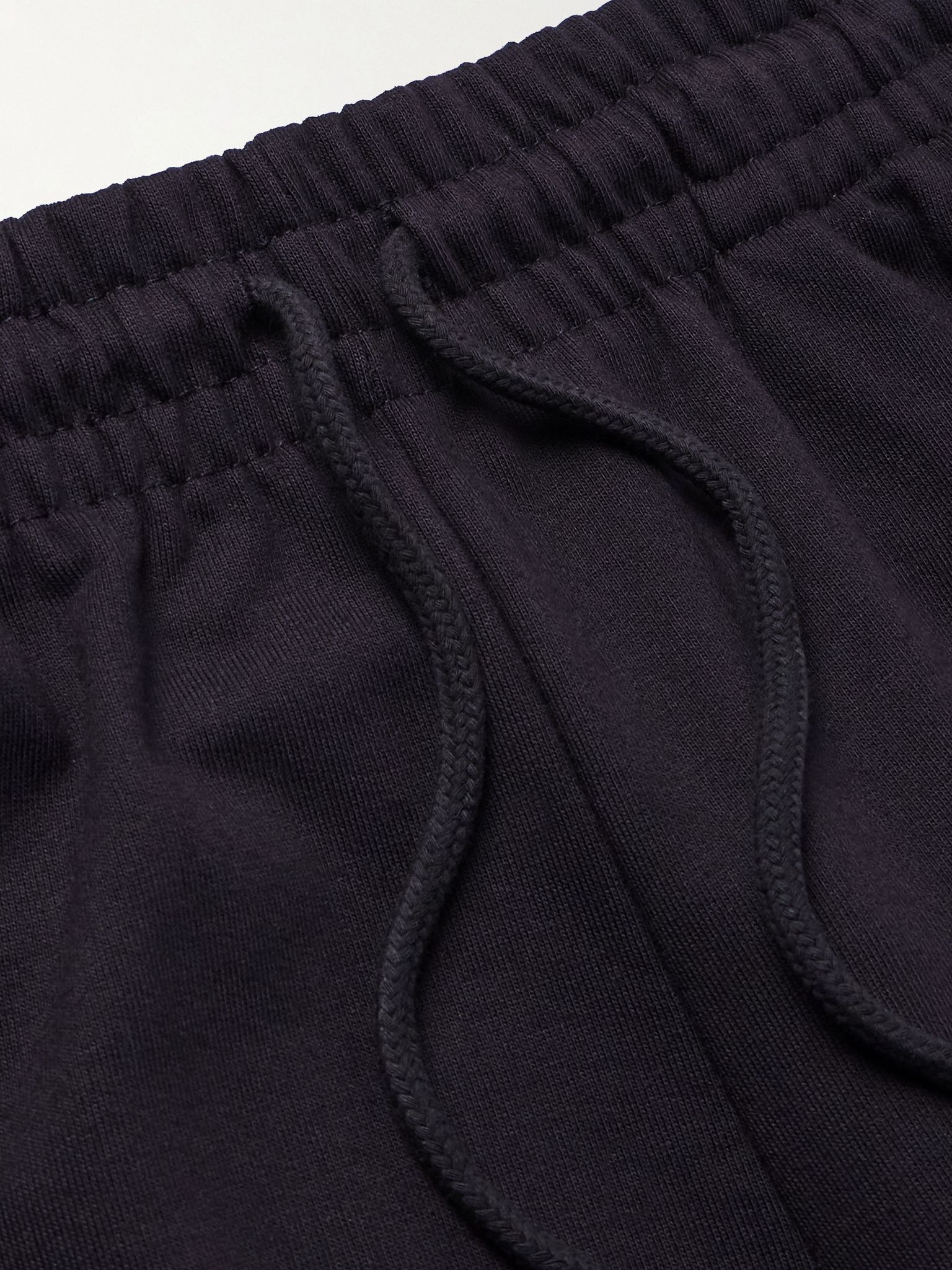 Wide-Leg Cotton-Jersey Drawstring Shorts Navy - 5