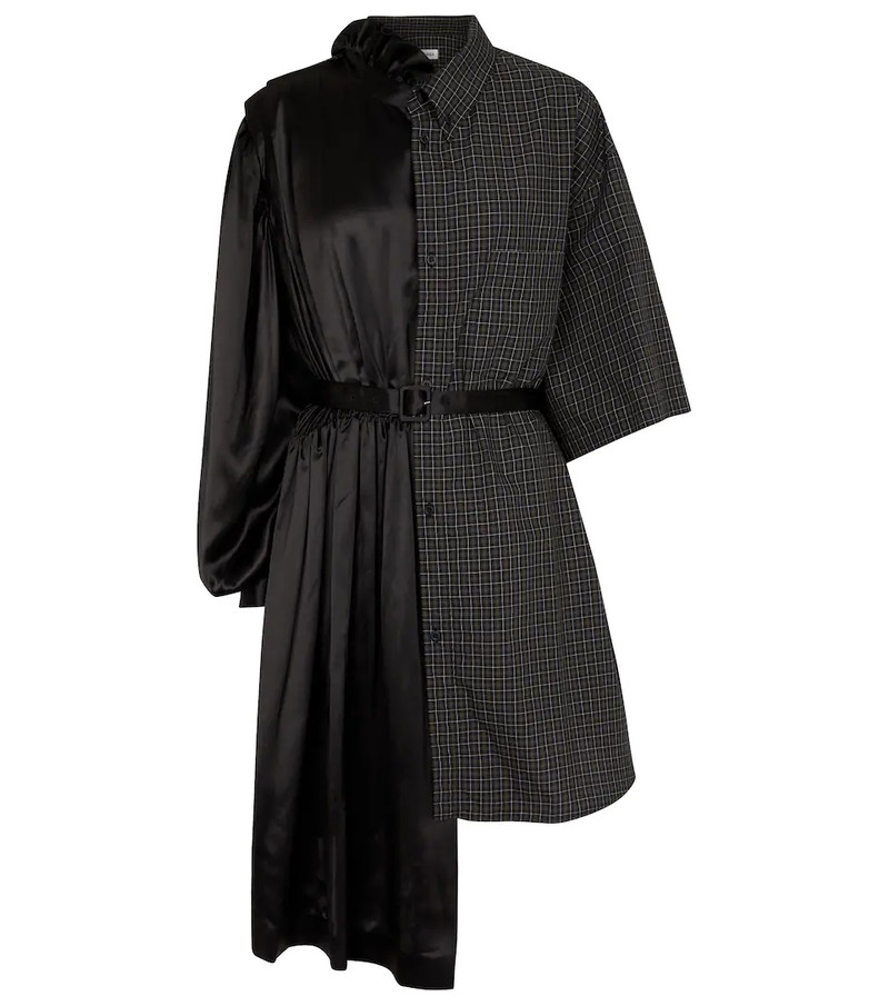 Silk satin and cotton poplin minidress 1
