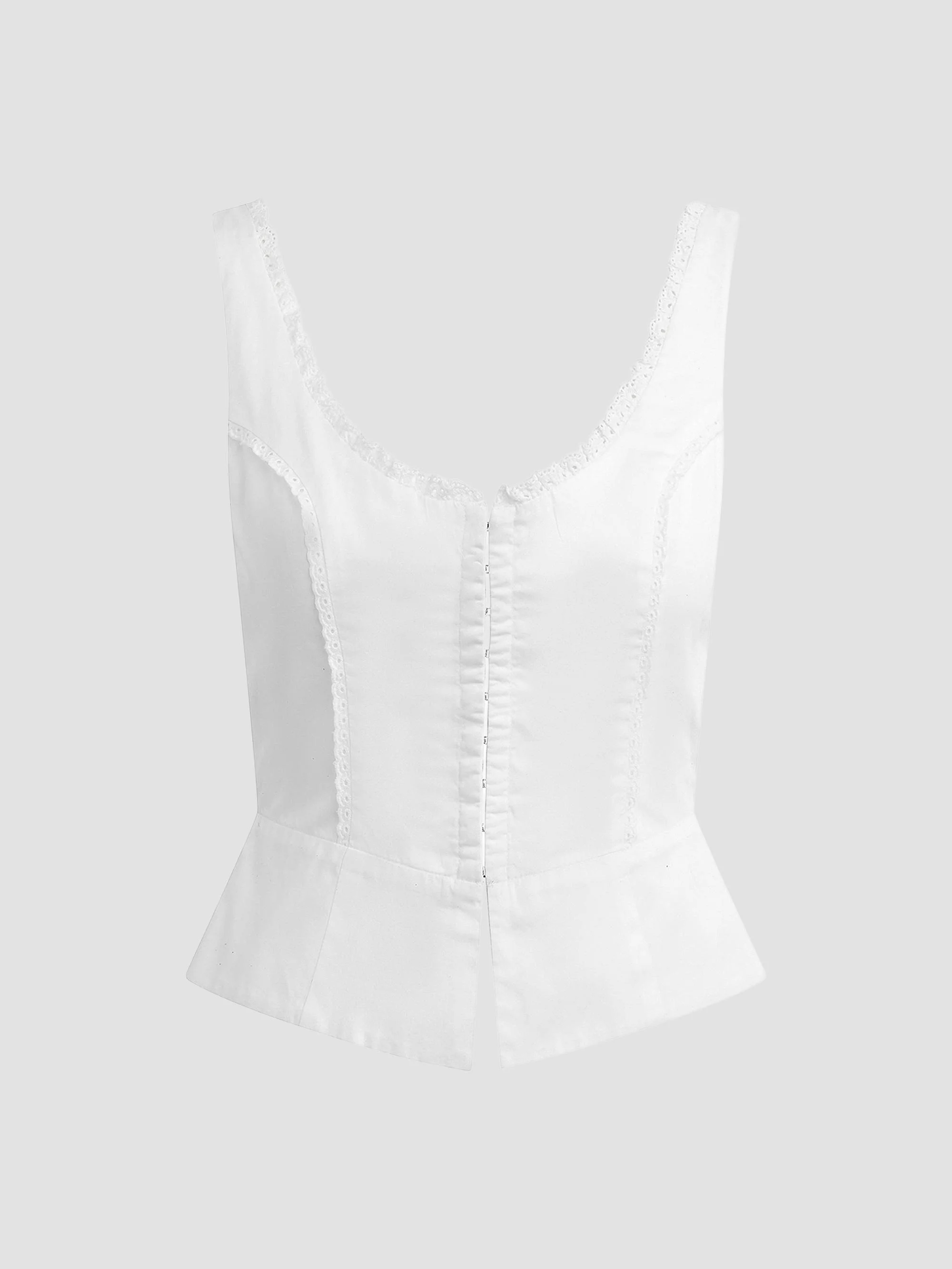 Women's x WeWoreWhat Femme Eyelet Cotton Corset Top - White - 1